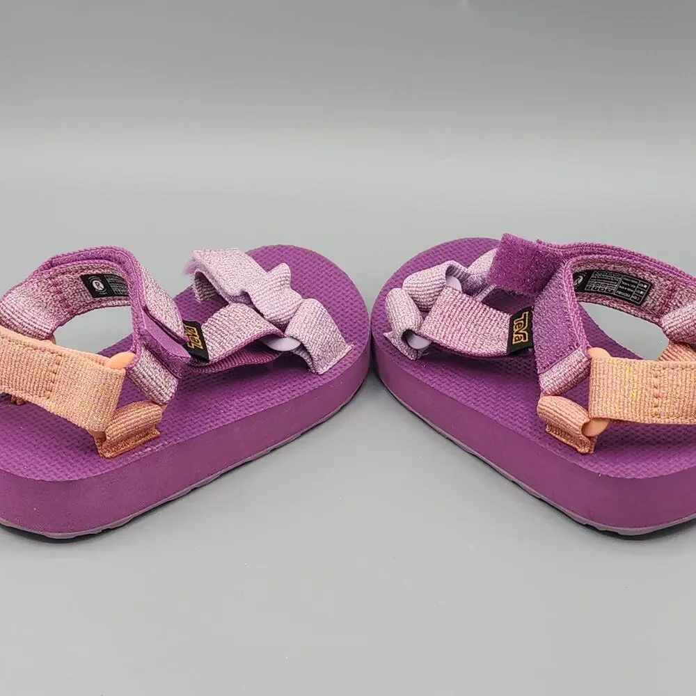 Teva Kids Original Universal Metallic Sandals Pink Purple 1131611C Size 9 US